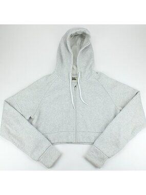 Gymshark Lifting Club Back Logo Full Zip Mock-Neck Light Gray Medium VGUC Womens